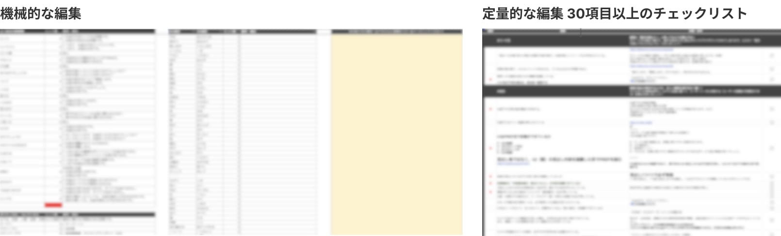 機械的な編集｜定量的な編集 30項目以上のチェックリスト